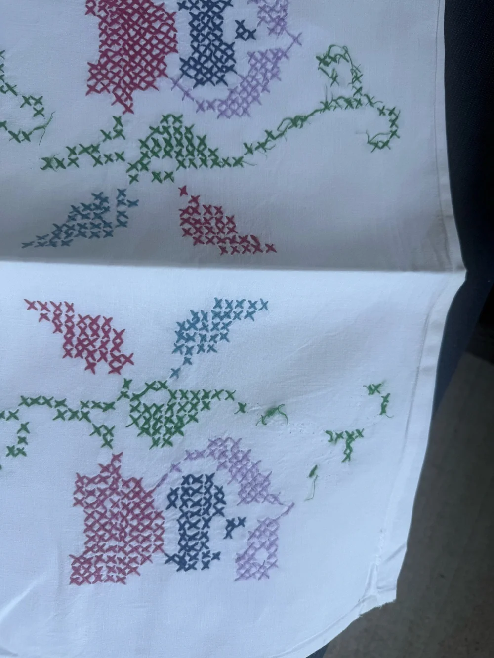 Hand Embroidered VTG Pillow Covers
